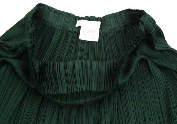 プリーツプリーズPLEATS PLEASE プリーツ切替ミニスカート 深緑3 K-103360_005