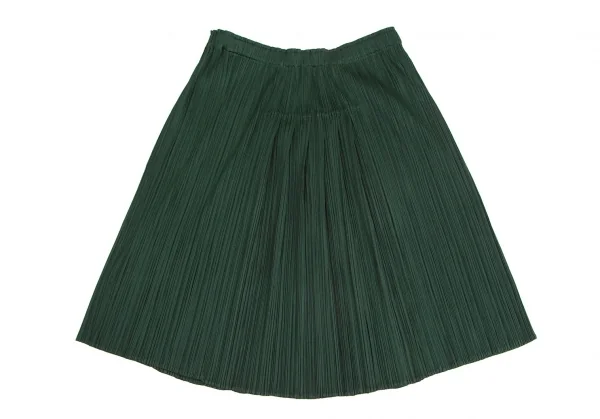 プリーツプリーズPLEATS PLEASE プリーツ切替ミニスカート 深緑3 K-103360_007