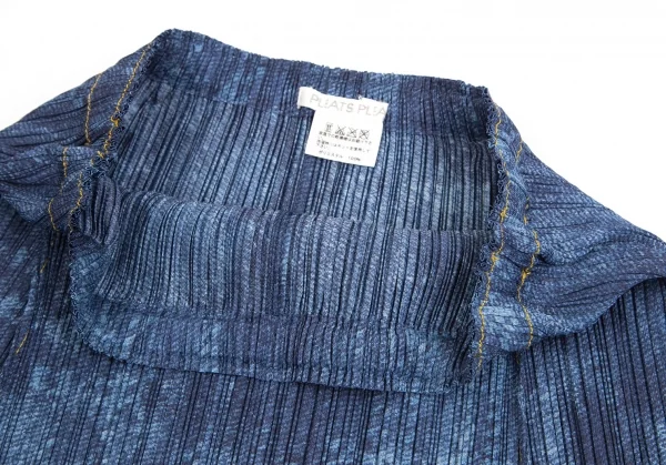 プリーツプリーズPLEATS PLEASE デニム転写ステッチスカート インディゴ2 K-103361_004