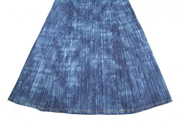 プリーツプリーズPLEATS PLEASE デニム転写ステッチスカート インディゴ2 K-103361_006