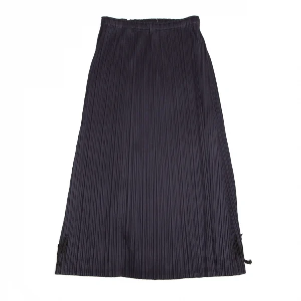 プリーツプリーズPLEATS PLEASE コウモリパッチフルジップスカート 紺2 K-103367_011