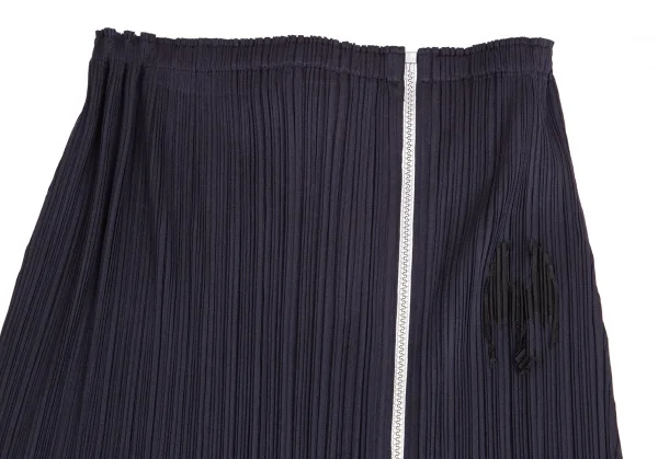 プリーツプリーズPLEATS PLEASE コウモリパッチフルジップスカート 紺2 K-103367_003