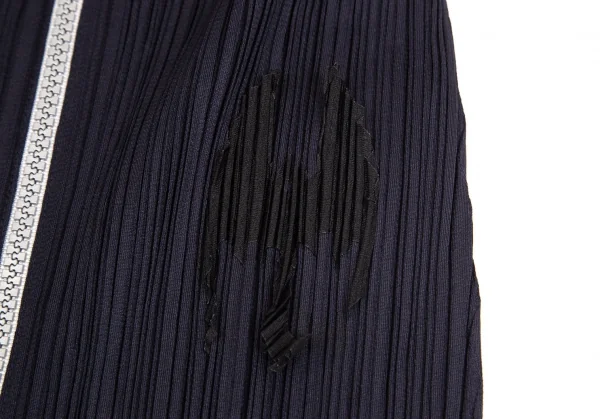 プリーツプリーズPLEATS PLEASE コウモリパッチフルジップスカート 紺2 K-103367_004