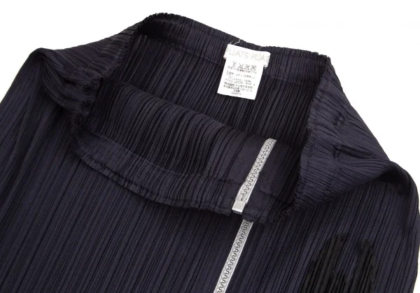 プリーツプリーズPLEATS PLEASE コウモリパッチフルジップスカート 紺2 K-103367_005