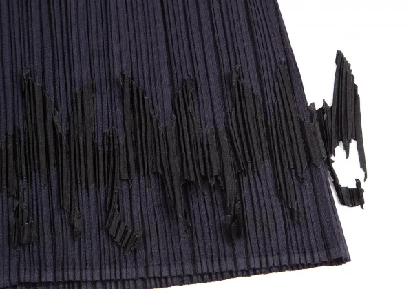 プリーツプリーズPLEATS PLEASE コウモリパッチフルジップスカート 紺2 K-103367_007