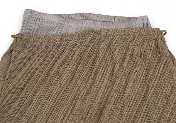 プリーツプリーズPLEATS PLEASE メッシュ切替バルーンスカート モカグレー3 K-103369_010