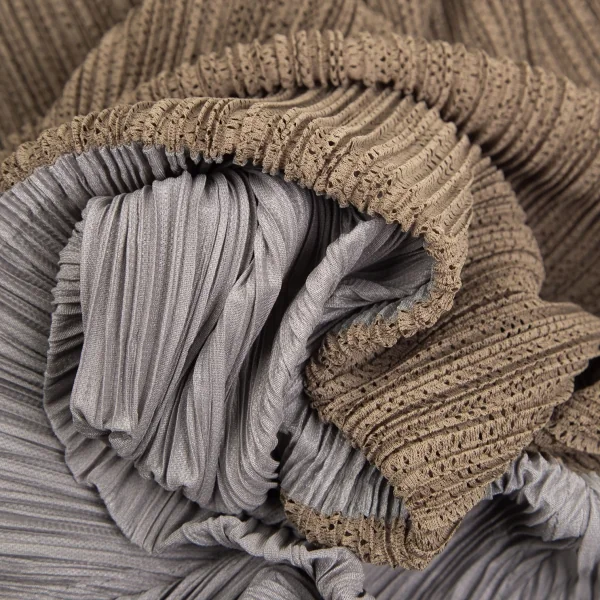 プリーツプリーズPLEATS PLEASE メッシュ切替バルーンスカート モカグレー3 K-103369_012