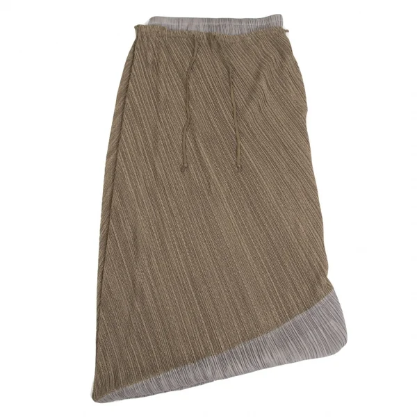 プリーツプリーズPLEATS PLEASE メッシュ切替バルーンスカート モカグレー3 K-103369_002