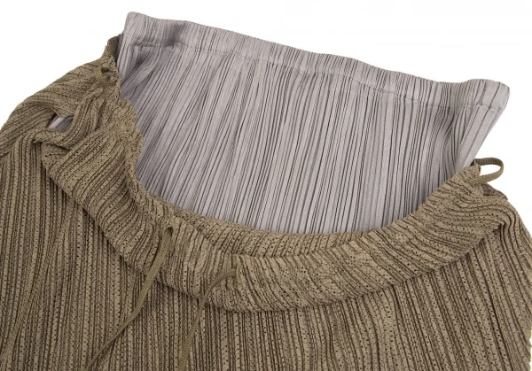 プリーツプリーズPLEATS PLEASE メッシュ切替バルーンスカート モカグレー3 K-103369_004