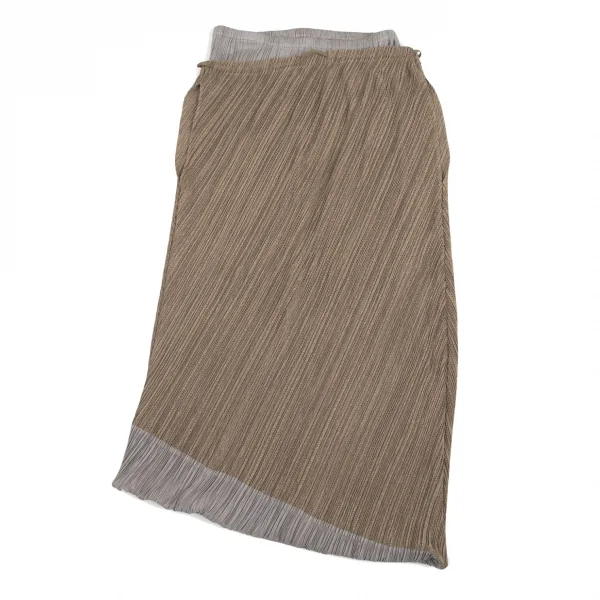 プリーツプリーズPLEATS PLEASE メッシュ切替バルーンスカート モカグレー3 K-103369_009