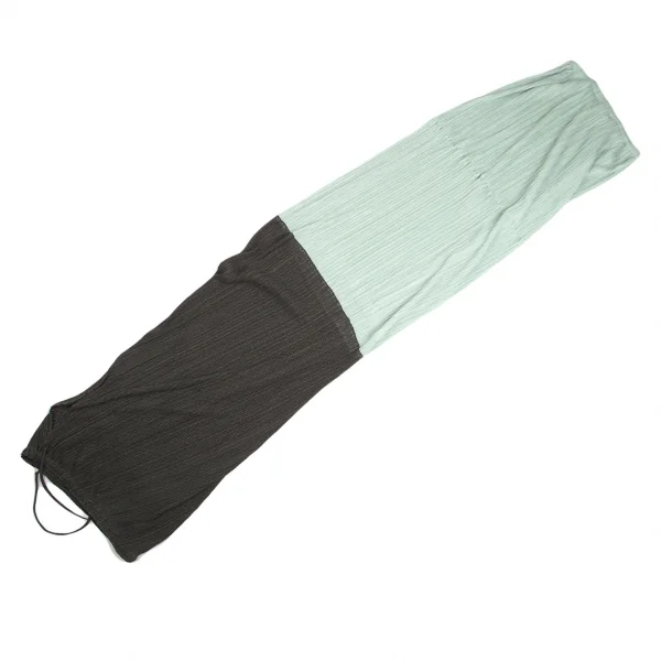 プリーツプリーズPLEATS PLEASE メッシュ切替バルーンスカート ミント深緑3 K-103370_012