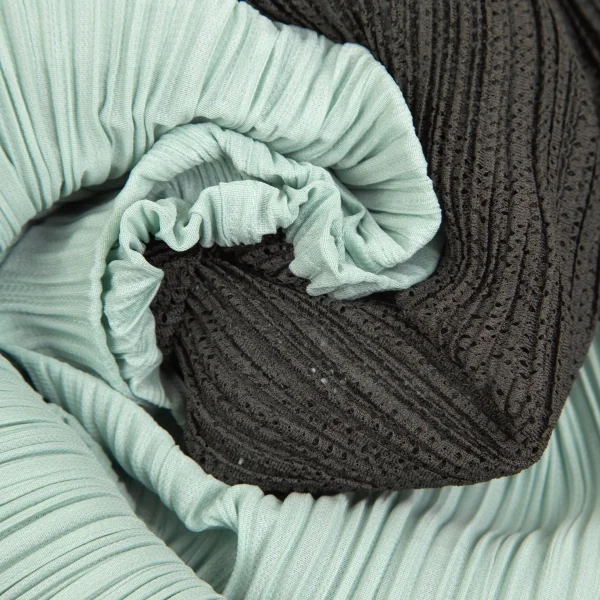 プリーツプリーズPLEATS PLEASE メッシュ切替バルーンスカート ミント深緑3 K-103370_013