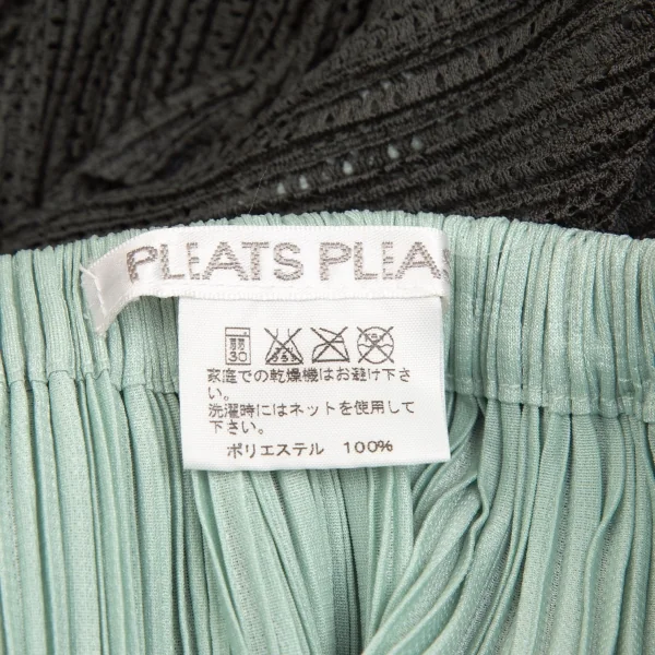 プリーツプリーズPLEATS PLEASE メッシュ切替バルーンスカート ミント深緑3 K-103370_015
