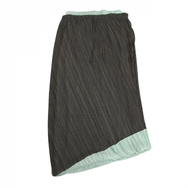 プリーツプリーズPLEATS PLEASE メッシュ切替バルーンスカート ミント深緑3 K-103370_002