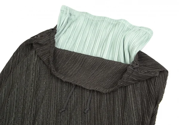 プリーツプリーズPLEATS PLEASE メッシュ切替バルーンスカート ミント深緑3 K-103370_004