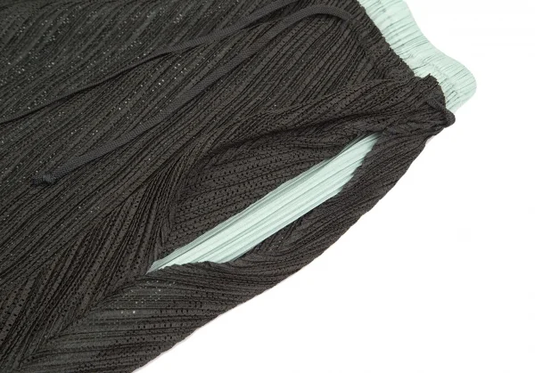 プリーツプリーズPLEATS PLEASE メッシュ切替バルーンスカート ミント深緑3 K-103370_006