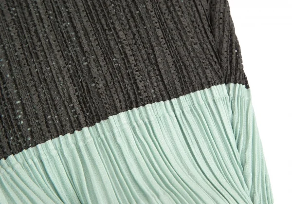 プリーツプリーズPLEATS PLEASE メッシュ切替バルーンスカート ミント深緑3 K-103370_008