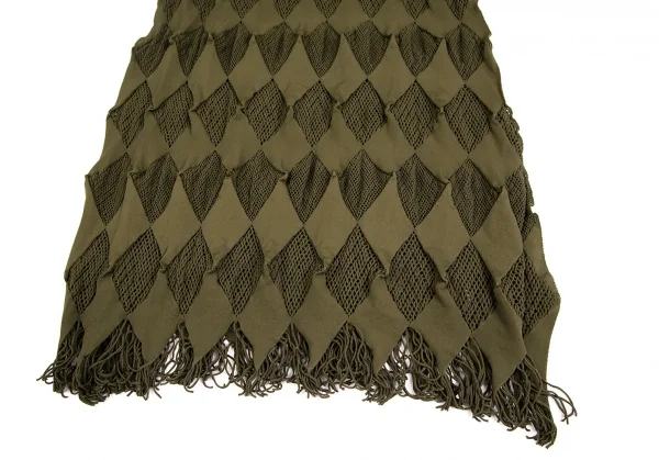 プリーツプリーズPLEATS PLEASE A-POC メッシュダイヤノースリーブワンピース カーキ3 K-103376_006