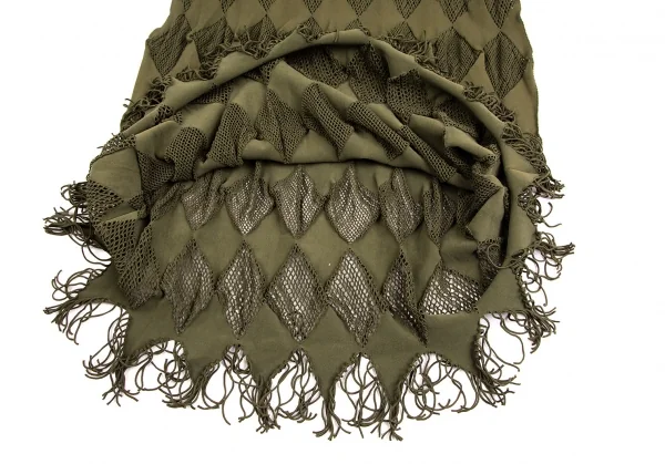 プリーツプリーズPLEATS PLEASE A-POC メッシュダイヤノースリーブワンピース カーキ3 K-103376_008