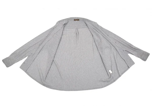 ワイズフォーメンY's for men レーヨンポリストライプオープンカラーシャツ ライトグレーM K-103389_013