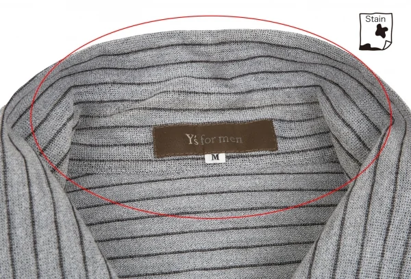 ワイズフォーメンY's for men レーヨンポリストライプオープンカラーシャツ ライトグレーM K-103389_004