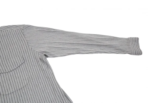 ワイズフォーメンY's for men レーヨンポリストライプオープンカラーシャツ ライトグレーM K-103389_006