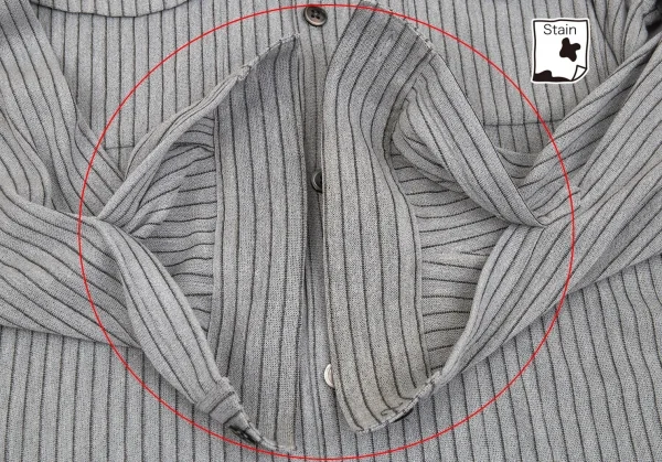 ワイズフォーメンY's for men レーヨンポリストライプオープンカラーシャツ ライトグレーM K-103389_009