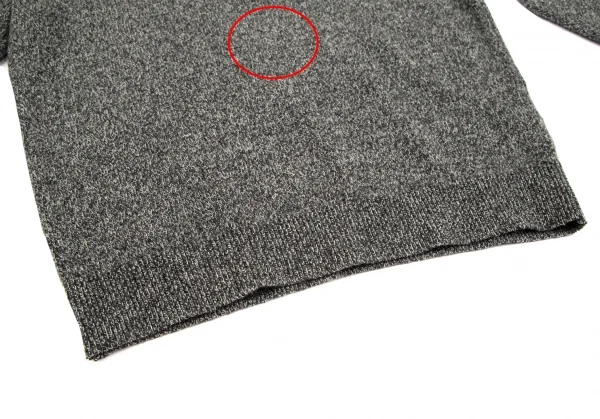 パパスPapas ウールカシミヤワンポイントロゴタートルネックニットセーター 杢グレー48M K-103413_010