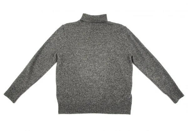 パパスPapas ウールカシミヤワンポイントロゴタートルネックニットセーター 杢グレー48M K-103413_013