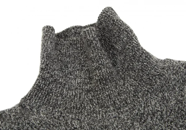 パパスPapas ウールカシミヤワンポイントロゴタートルネックニットセーター 杢グレー48M K-103413_005