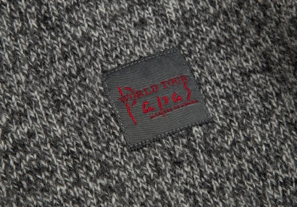 パパスPapas ウールカシミヤワンポイントロゴタートルネックニットセーター 杢グレー48M K-103413_006