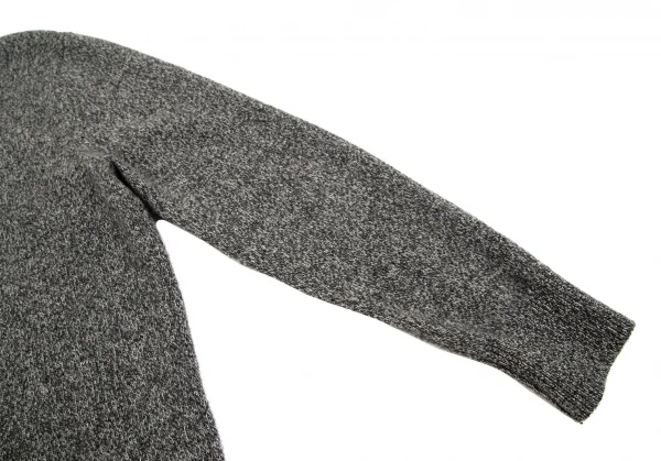 パパスPapas ウールカシミヤワンポイントロゴタートルネックニットセーター 杢グレー48M K-103413_007