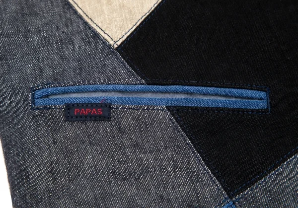 Papas Linen Patchwork Vest K-103415_007