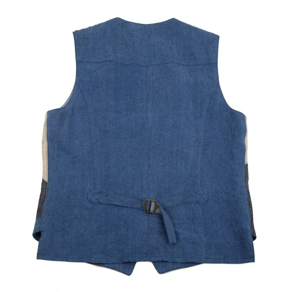 Papas Linen Patchwork Vest K-103415_009