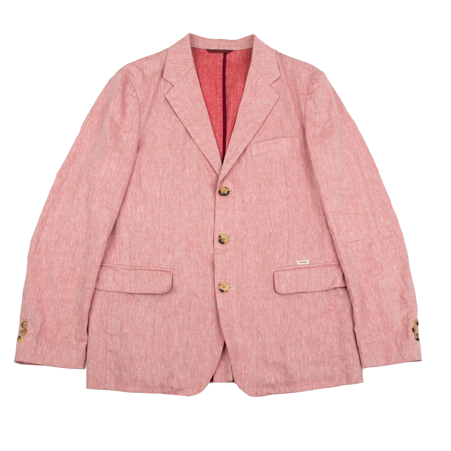 Papas TESSUTI DI SONDRIO Fabric Linen 3B Jacket Pink 46S