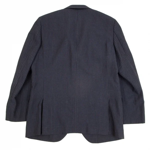 パパスPapas テッスーティディソンドリオESSUTI DI SONDRIO社ファブリックストライプセットアップスーツ 紺48M・50L K-103423_008