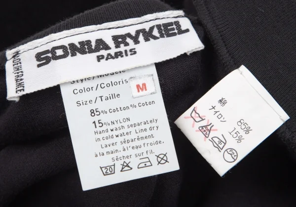 ソニアリキエルSONIA RYKIEL コットンナイロンネックプリントベロアトップス 黒M K-103434_012