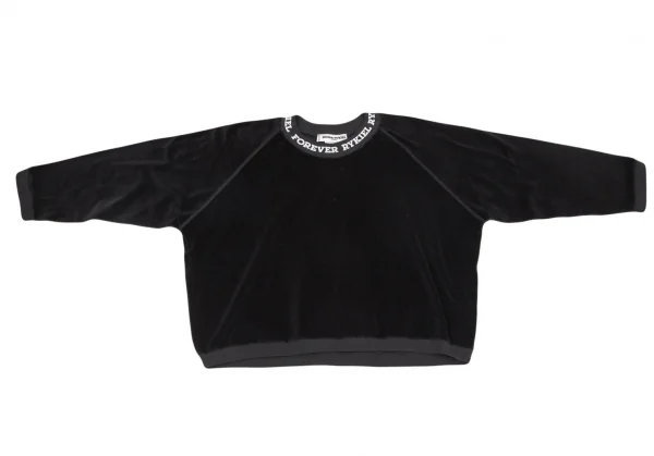 ソニアリキエルSONIA RYKIEL コットンナイロンネックプリントベロアトップス 黒M K-103434_002