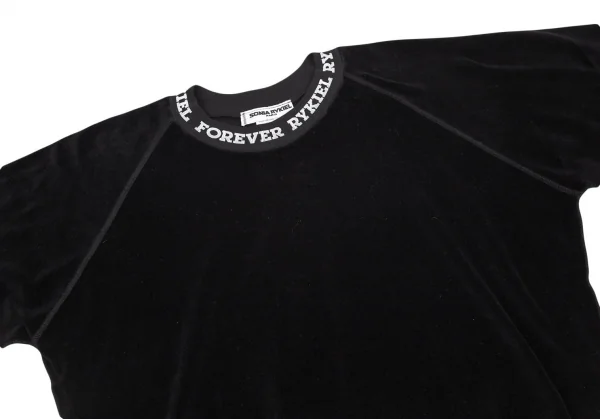 ソニアリキエルSONIA RYKIEL コットンナイロンネックプリントベロアトップス 黒M K-103434_003