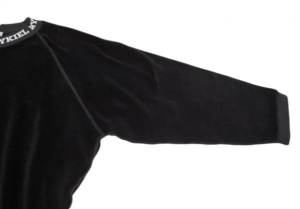 ソニアリキエルSONIA RYKIEL コットンナイロンネックプリントベロアトップス 黒M K-103434_005