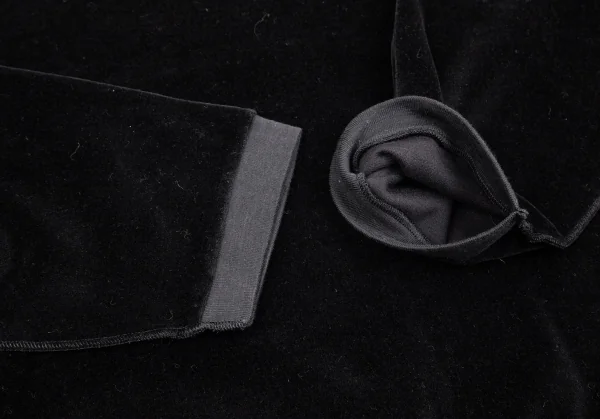 ソニアリキエルSONIA RYKIEL コットンナイロンネックプリントベロアトップス 黒M K-103434_006