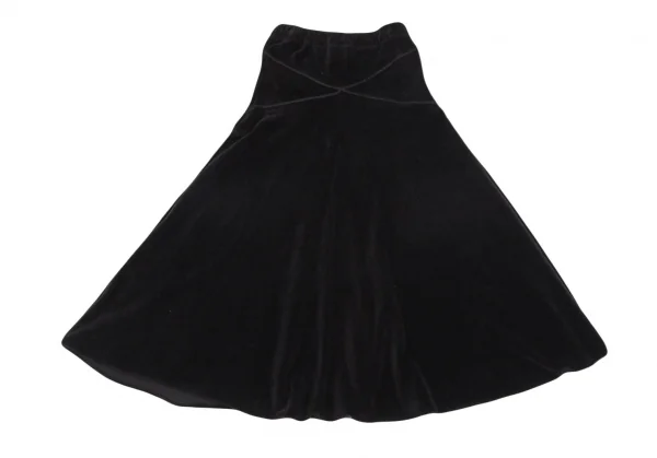 ソニアリキエルSONIA RYKIEL コットンナイロンベロアロングフレアスカート 黒2 K-103435_002