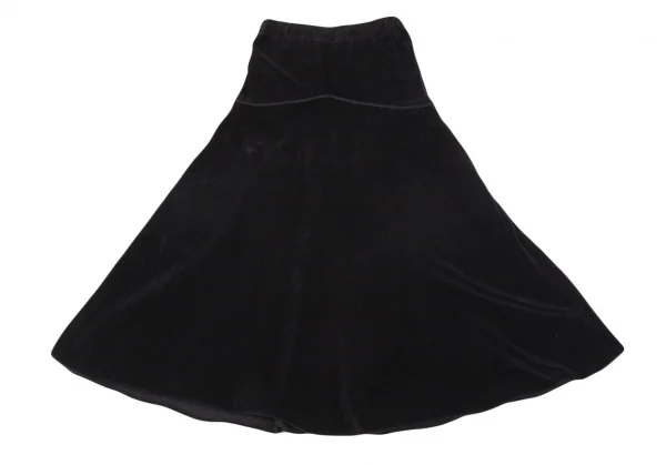 ソニアリキエルSONIA RYKIEL コットンナイロンベロアロングフレアスカート 黒2 K-103435_008