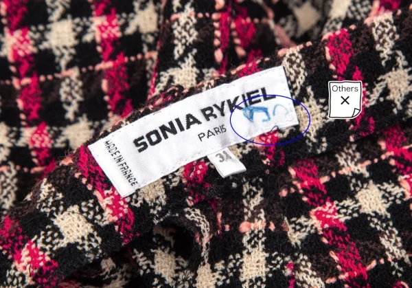 ソニアリキエルSONIA RYKIEL ツイードチェックパンツ 黒オフピンク38 K-103438_011