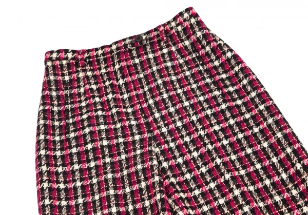 ソニアリキエルSONIA RYKIEL ツイードチェックパンツ 黒オフピンク38 K-103438_002
