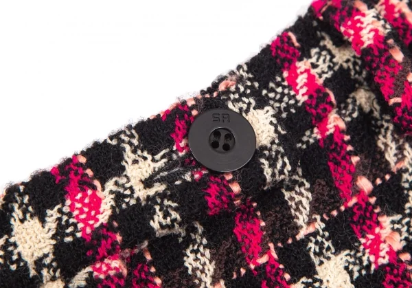 ソニアリキエルSONIA RYKIEL ツイードチェックパンツ 黒オフピンク38 K-103438_004