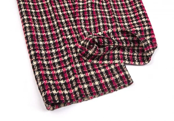 ソニアリキエルSONIA RYKIEL ツイードチェックパンツ 黒オフピンク38 K-103438_007