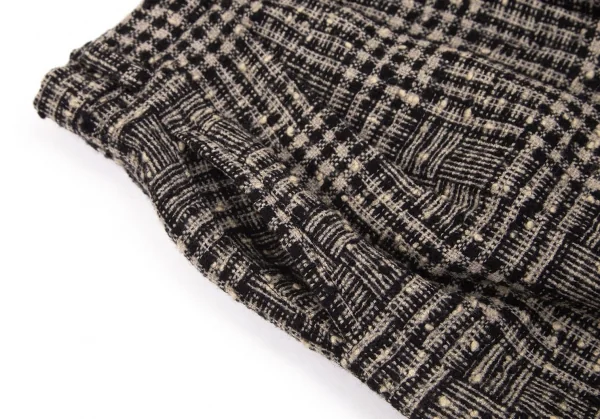 ソニアリキエルSONIA RYKIEL ウールナイロンツイードネップチェックパンツ 黒グレー38 K-103440_003