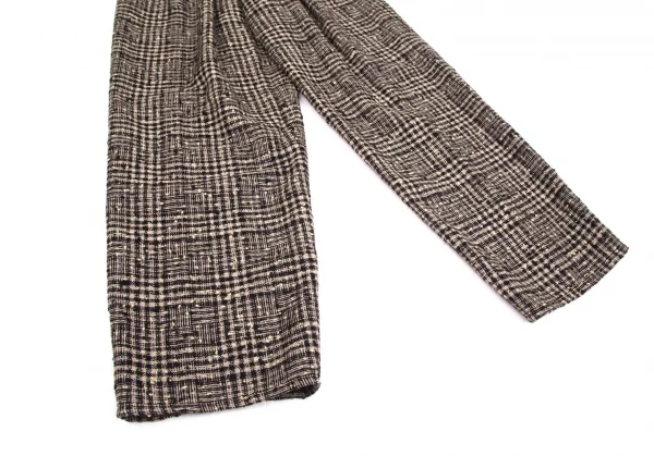 ソニアリキエルSONIA RYKIEL ウールナイロンツイードネップチェックパンツ 黒グレー38 K-103440_006
