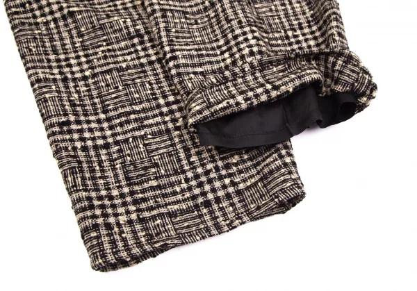 ソニアリキエルSONIA RYKIEL ウールナイロンツイードネップチェックパンツ 黒グレー38 K-103440_007